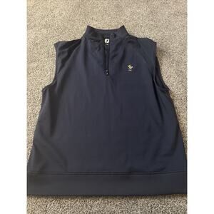 Men’s FJ Navy Golf Vest Size M 1/4 Zip Golf Logos